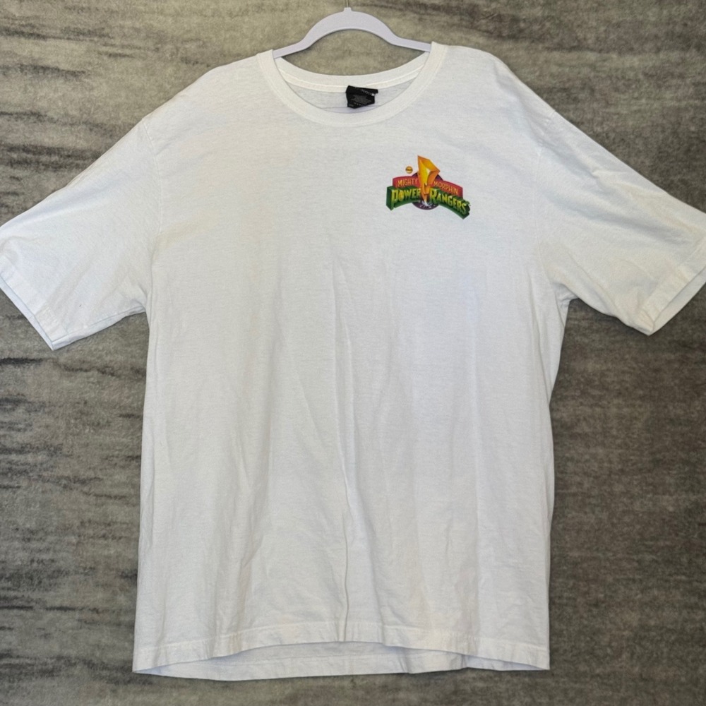 Dumbgood Mighty Morphin Power Rangers White Graphic T-Shirt Mens XL Retro 90s